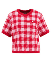 Strick-T-Shirt ESTHER aus Baumwolle - MI11-Multi - Rot