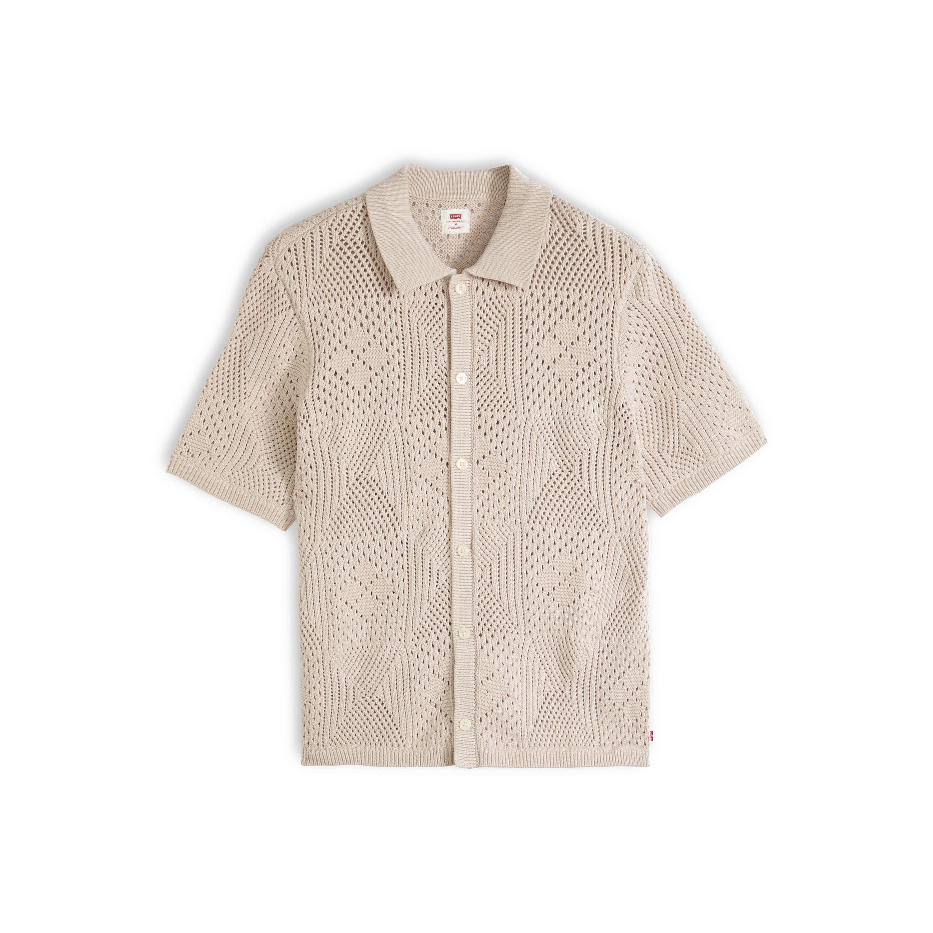 Strickhemd aus Baumwolle - 06 - Beige