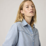 Jeansjacke LOGAN aus Baumwollmix - 01 - Blau
