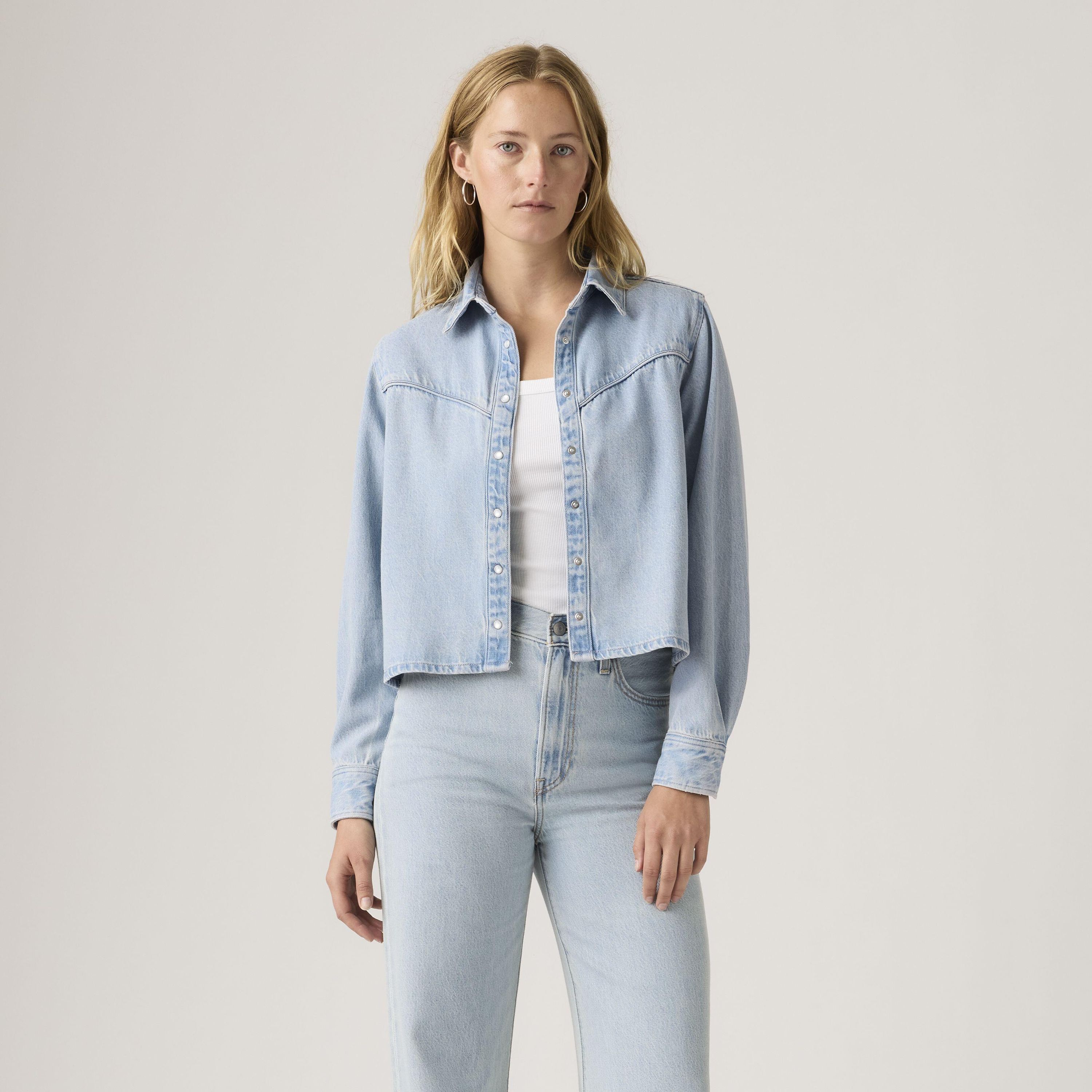 Jeansjacke LOGAN aus Baumwollmix - 01 - Blau