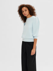 Sweatshirt mit Puffärmeln - Cashmere Blue - Blau