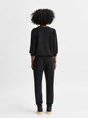 Sweatshirt mit Puffärmeln - Black - Schwarz