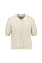 Strickcardigan aus Baumwolle - 9001 - Creme