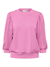 Sweatshirt mit Puffärmeln - Cyclamen - Rosa