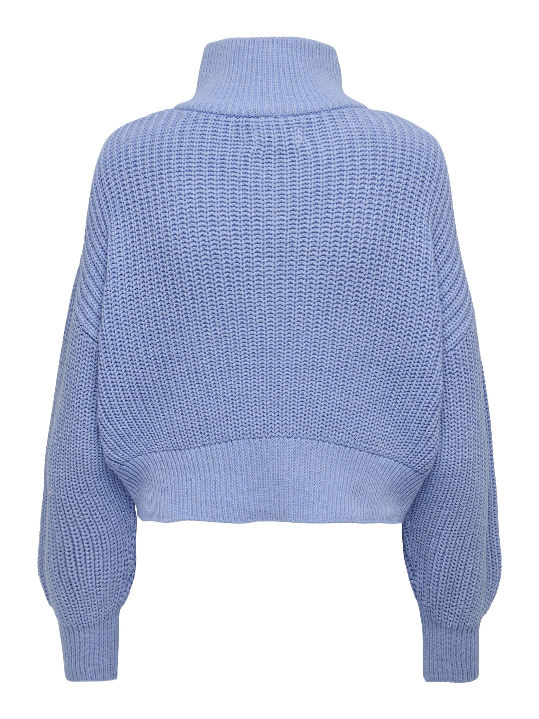 Strickpullover aus Baumwollmix - Grapemist - Blau