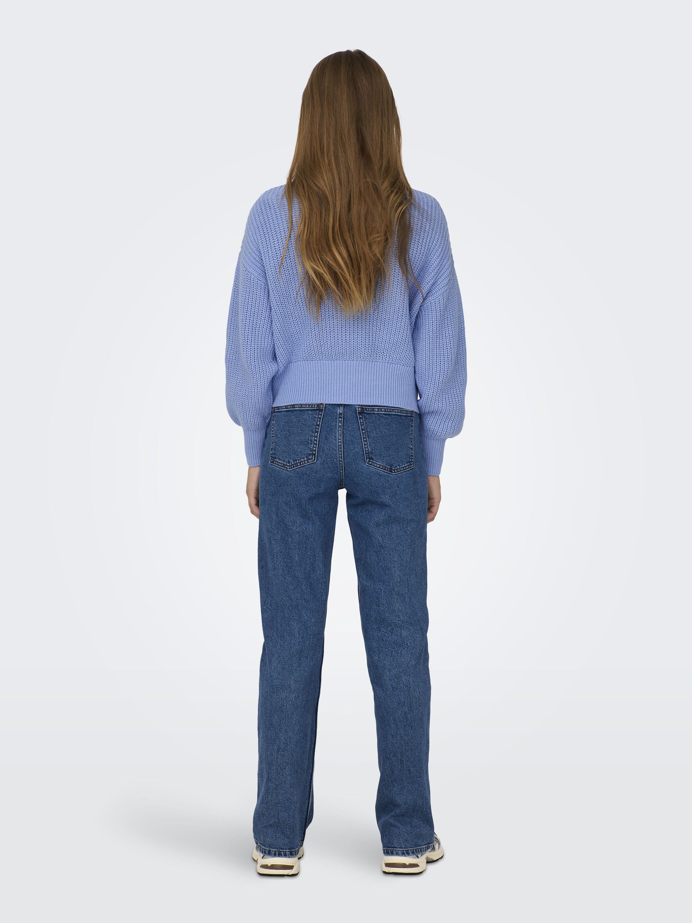 Strickpullover aus Baumwollmix - Grapemist - Blau