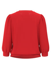 Sweatshirt mit Puffärmeln - Flame Scarlet - Rot