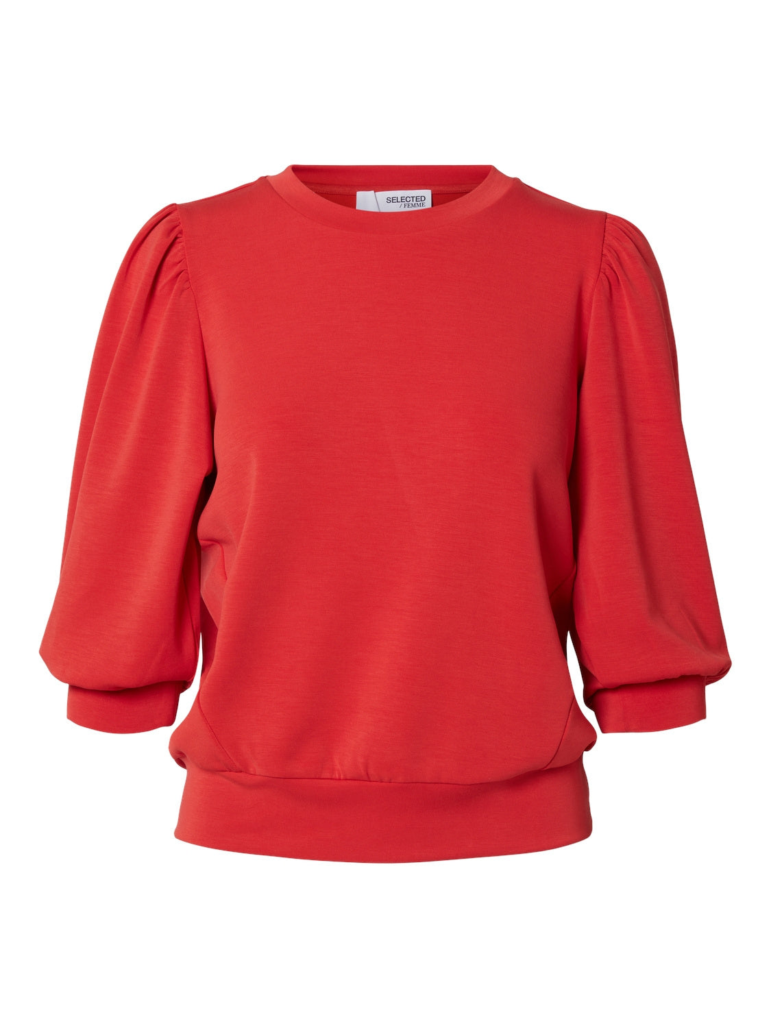 Sweatshirt mit Puffärmeln - Flame Scarlet - Rot
