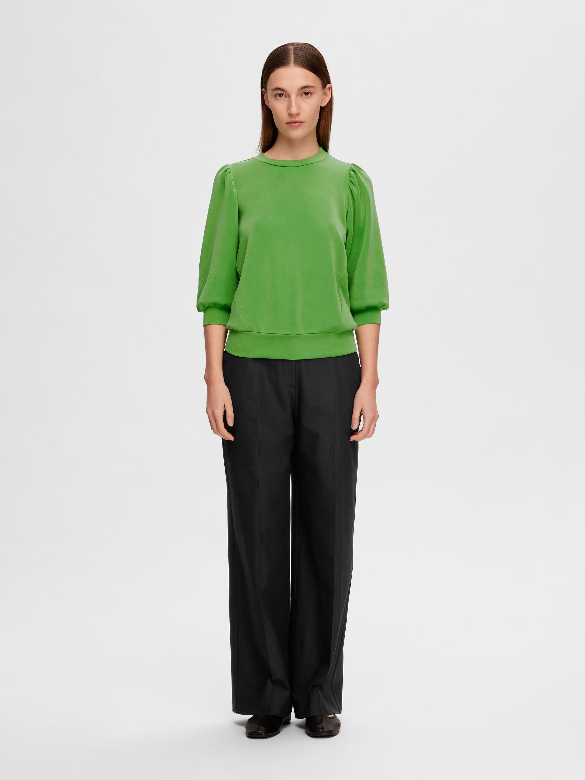 Sweatshirt mit Puffärmeln - Classic Green - Grün