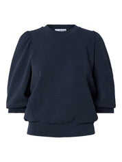 Sweatshirt mit Puffärmeln - Dark Sapphire - Blau