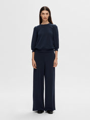 Sweatshirt mit Puffärmeln - Dark Sapphire - Blau