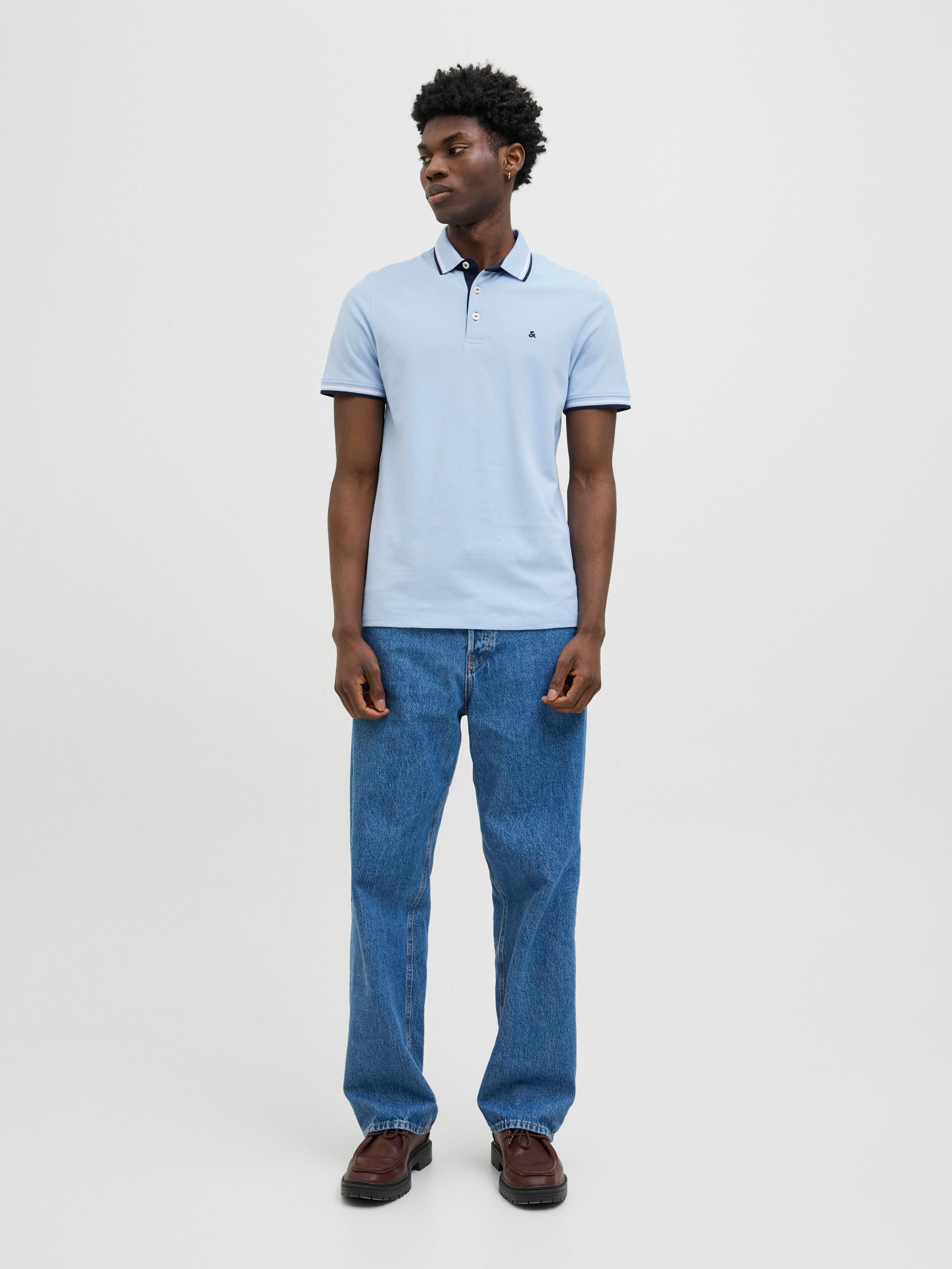 Poloshirt aus Baumwolle - Chambray Blue/PLAY - Blau