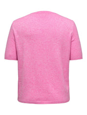 T-Shirt MARGARETA aus Viskosemix - Carmine Rose/MELANGE - Rosa