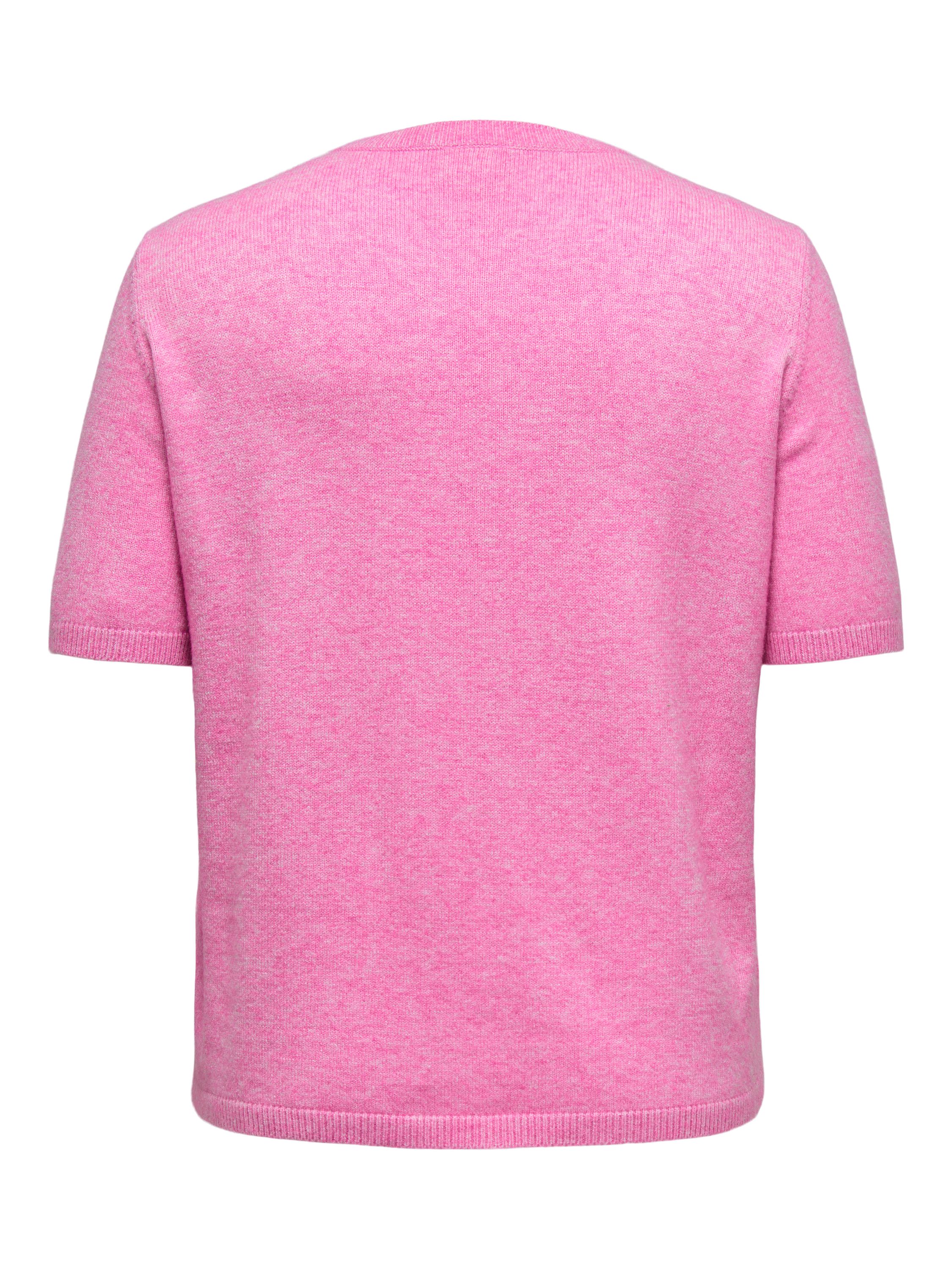 T-Shirt MARGARETA aus Viskosemix - Carmine Rose/MELANGE - Rosa
