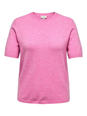 T-Shirt MARGARETA aus Viskosemix - Carmine Rose/MELANGE - Rosa
