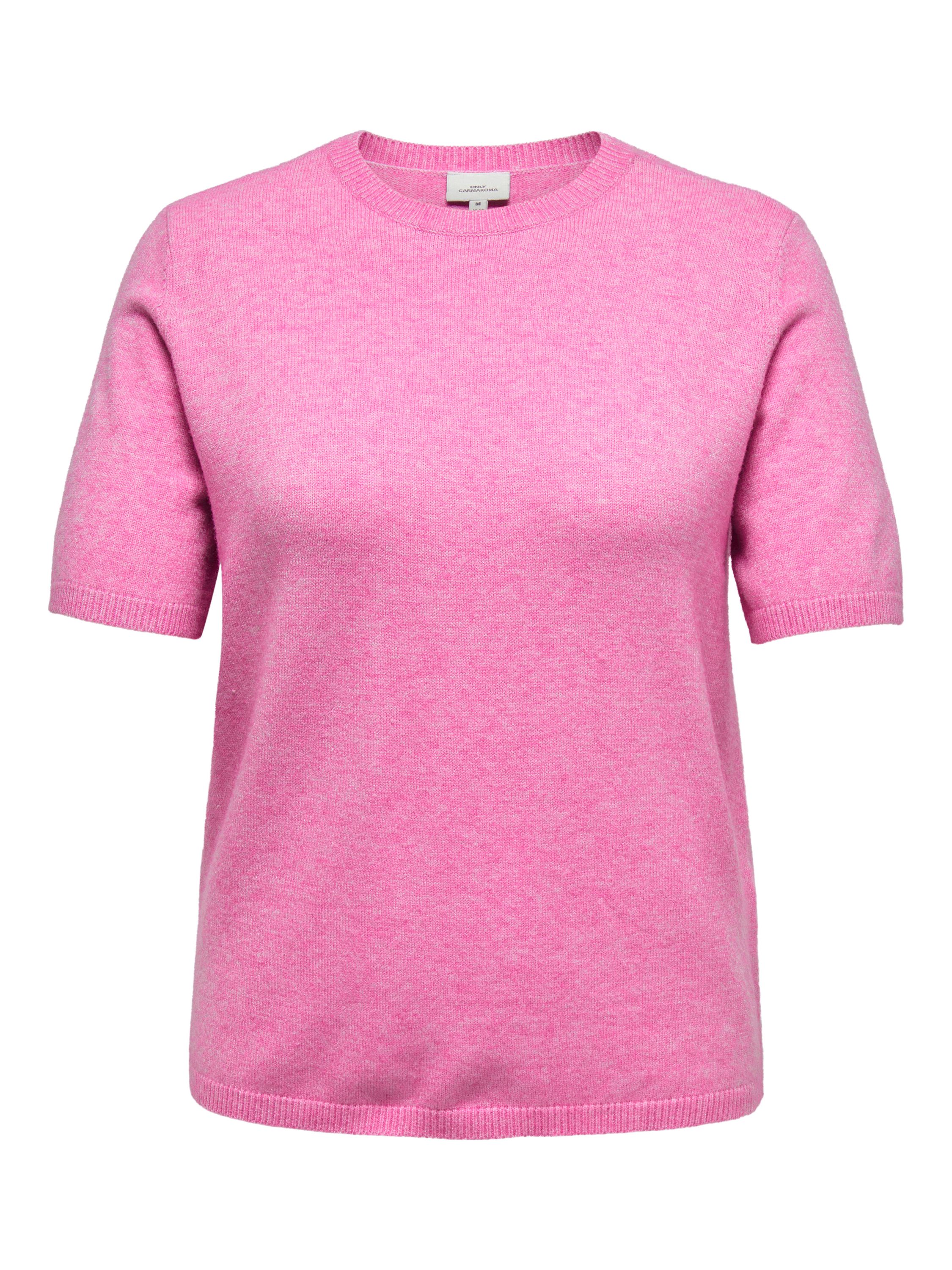 T-Shirt MARGARETA aus Viskosemix - Carmine Rose/MELANGE - Rosa