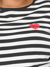 T-Shirt aus Baumwolle - Phantom/Cloud dancer w. red em - Blau