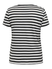 T-Shirt aus Baumwolle - Phantom/Cloud dancer w. red em - Blau