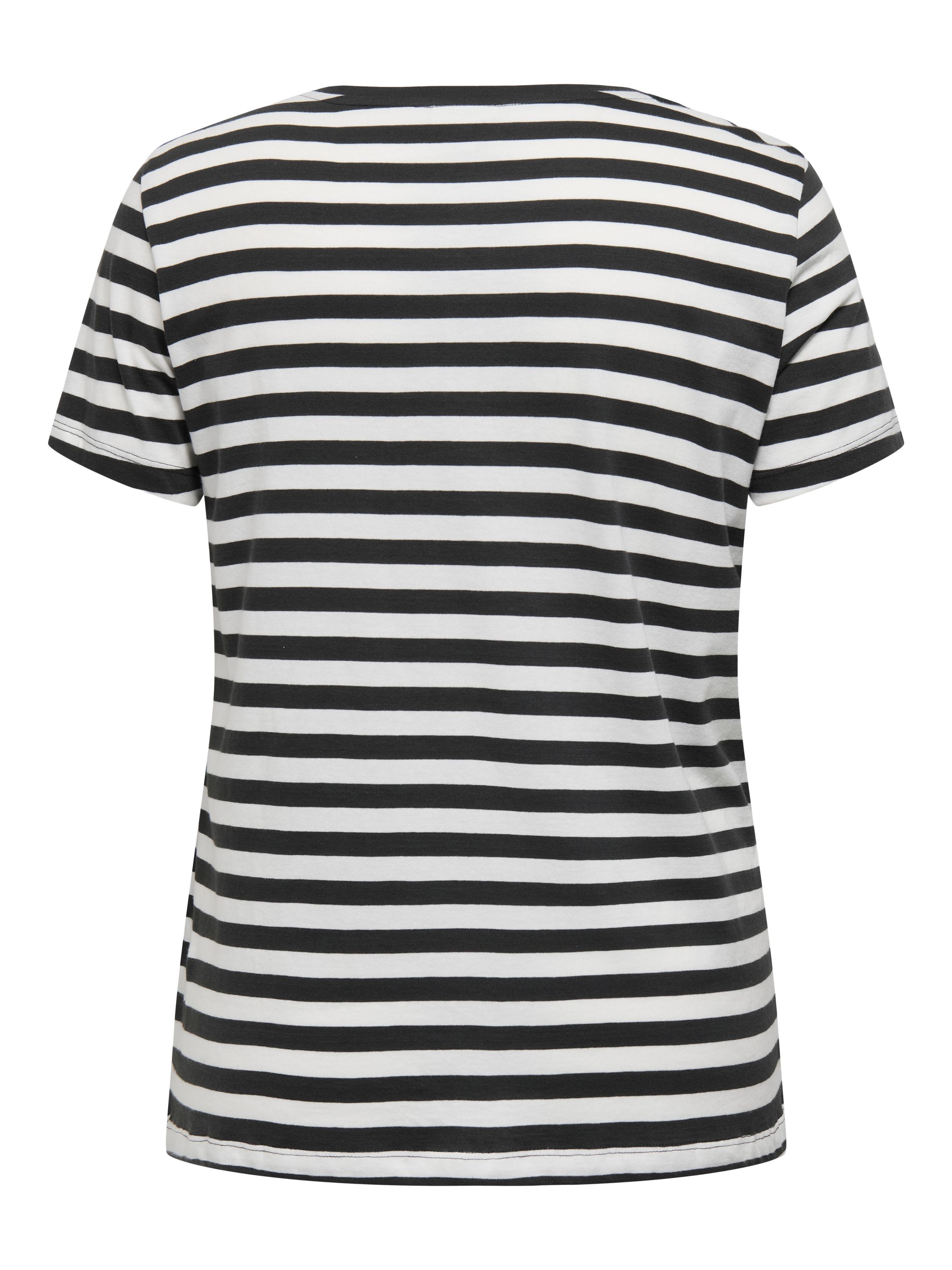 T-Shirt aus Baumwolle - Phantom/Cloud dancer w. red em - Blau