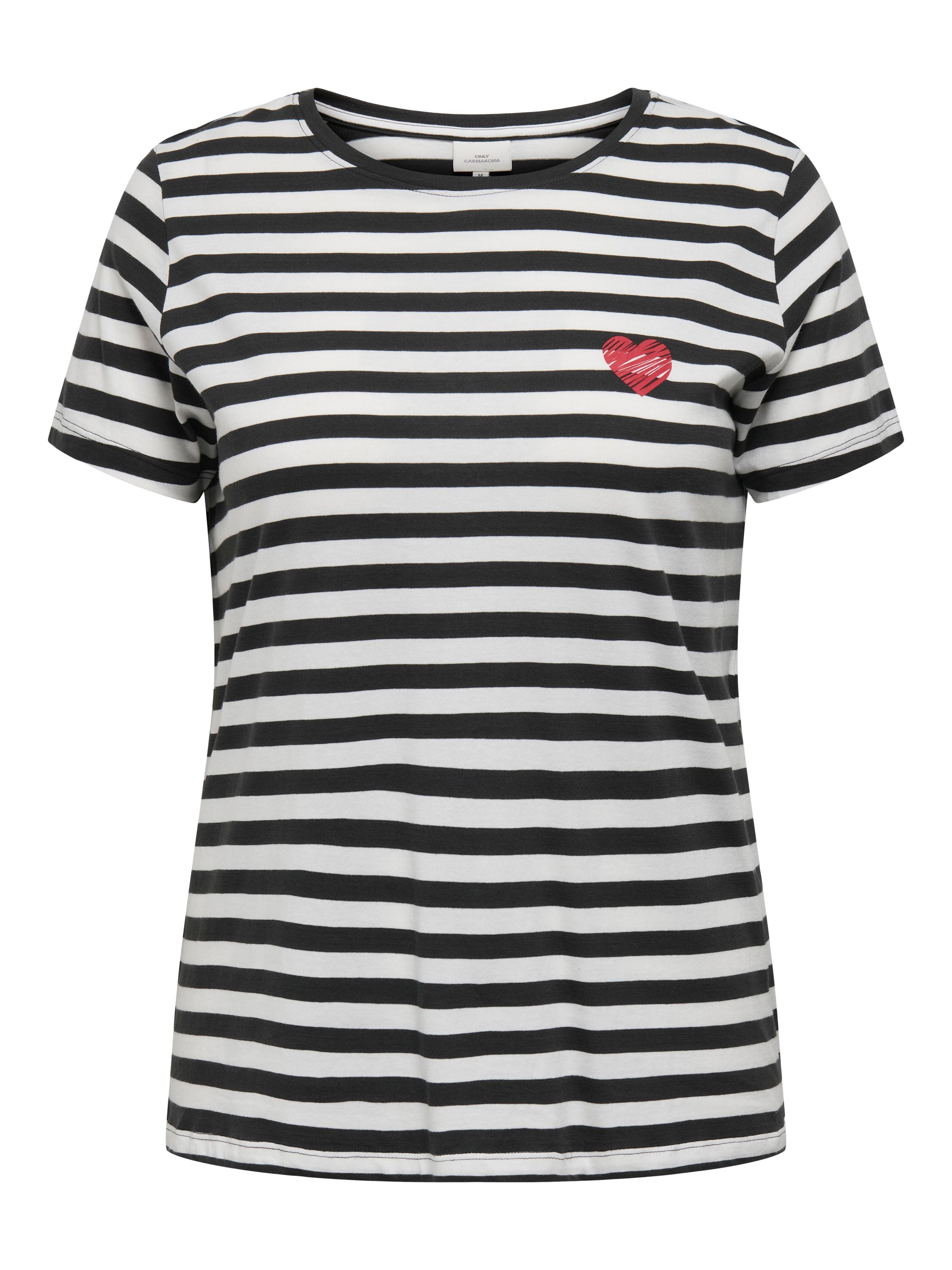 T-Shirt aus Baumwolle - Phantom/Cloud dancer w. red em - Blau