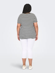 T-Shirt aus Baumwolle - Phantom/Cloud dancer w. red em - Blau