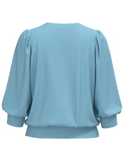 Sweatshirt mit Puffärmeln - Sky Blue - Blau