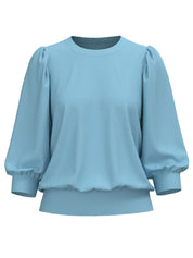 Sweatshirt mit Puffärmeln - Sky Blue - Blau