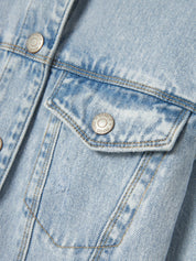 Jeansjacke aus Baumwolle - Light Blue Bleached Denim - Blau
