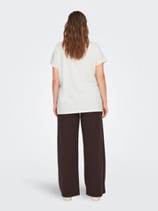 T-Shirt aus Baumwolle - Cloud Dancer/LEO HEARTS - Creme