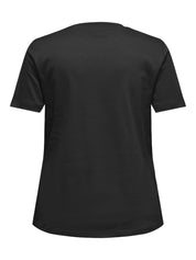 T-Shirt  Bio Baumwolle Rundhals - Black - Schwarz