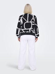 Bomberjacke gemustert mit Stehkragen - Black/MARITIME GREAT LOGO - Schwarz