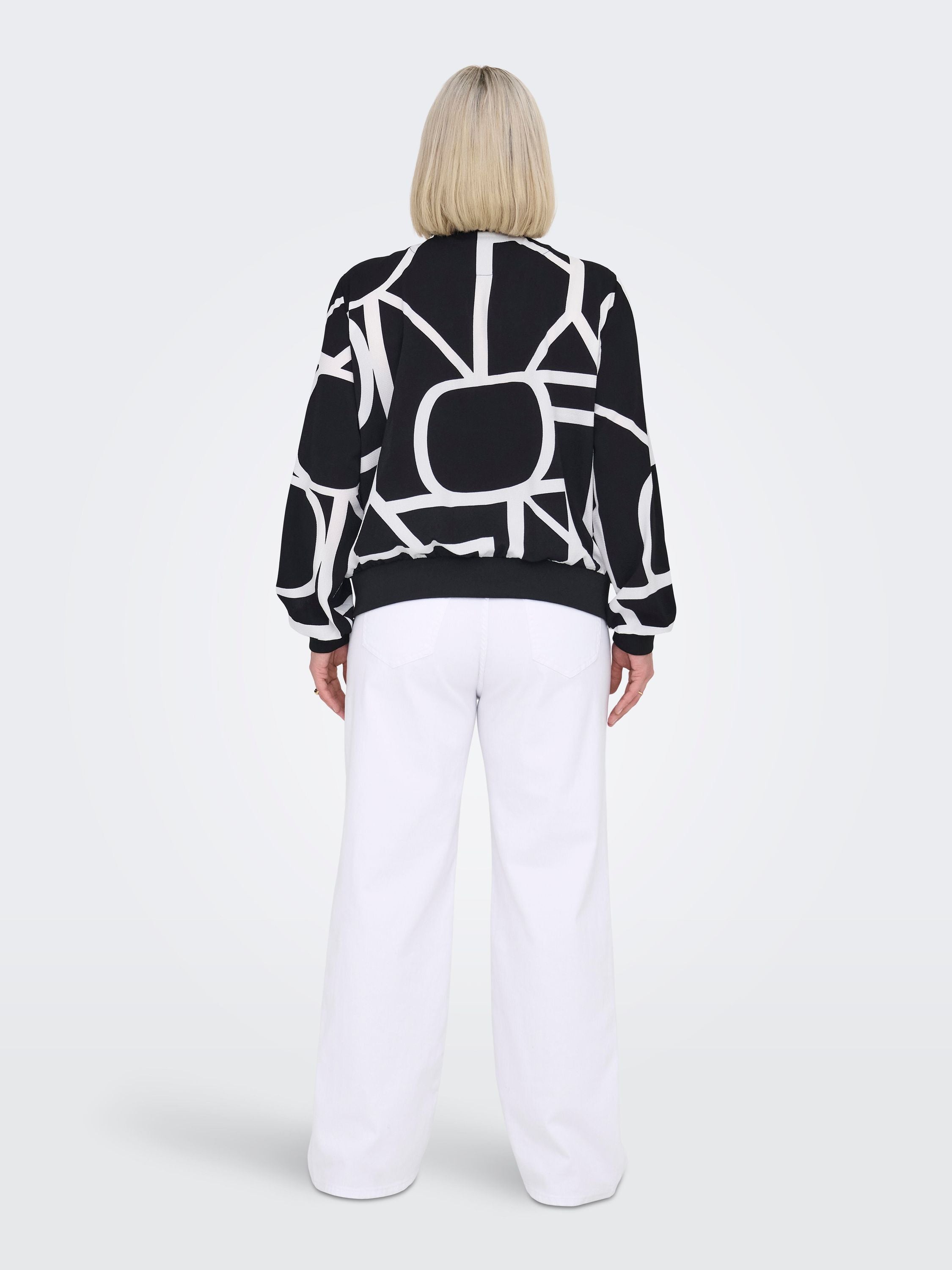 Bomberjacke gemustert mit Stehkragen - Black/MARITIME GREAT LOGO - Schwarz