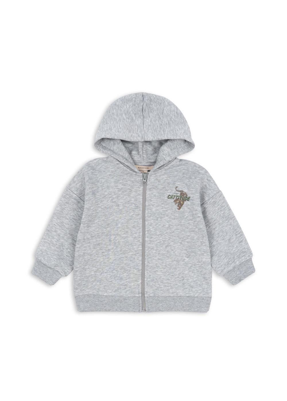 Sweatjacke LOU - GREY MELANGE - Grau