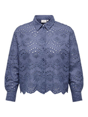 Bluse bestickt - Blue Indigo/BRODERIE ANGLAIS - Blau