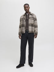 Übergangsjacke mit aufliegendem Kragen - Brindle/CHECK - Grau