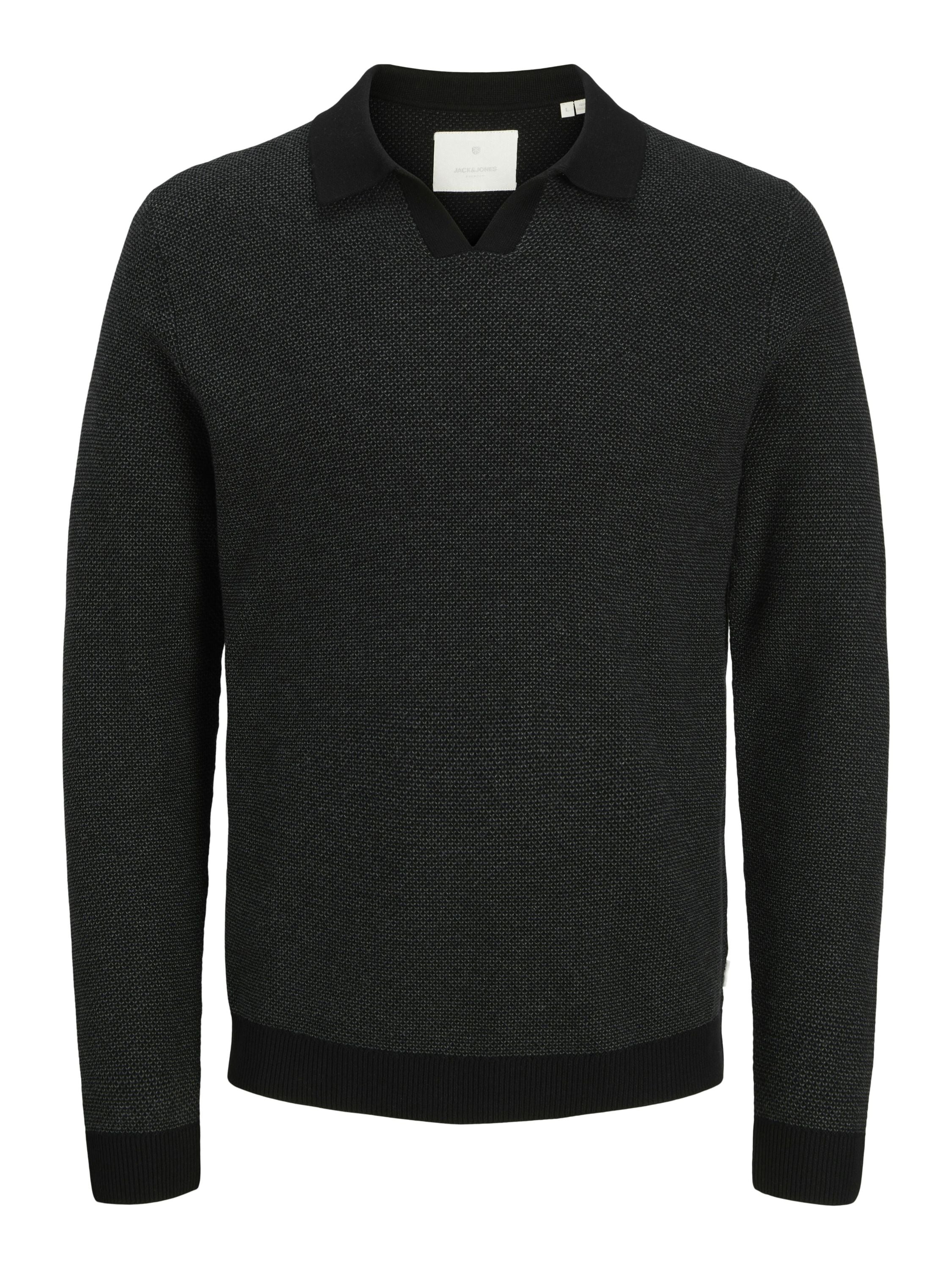 Strickpullover V-Neck - Dark Grey Melange - Grau