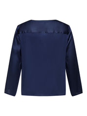 Bluse in Satin Optik - Naval Academy - Blau