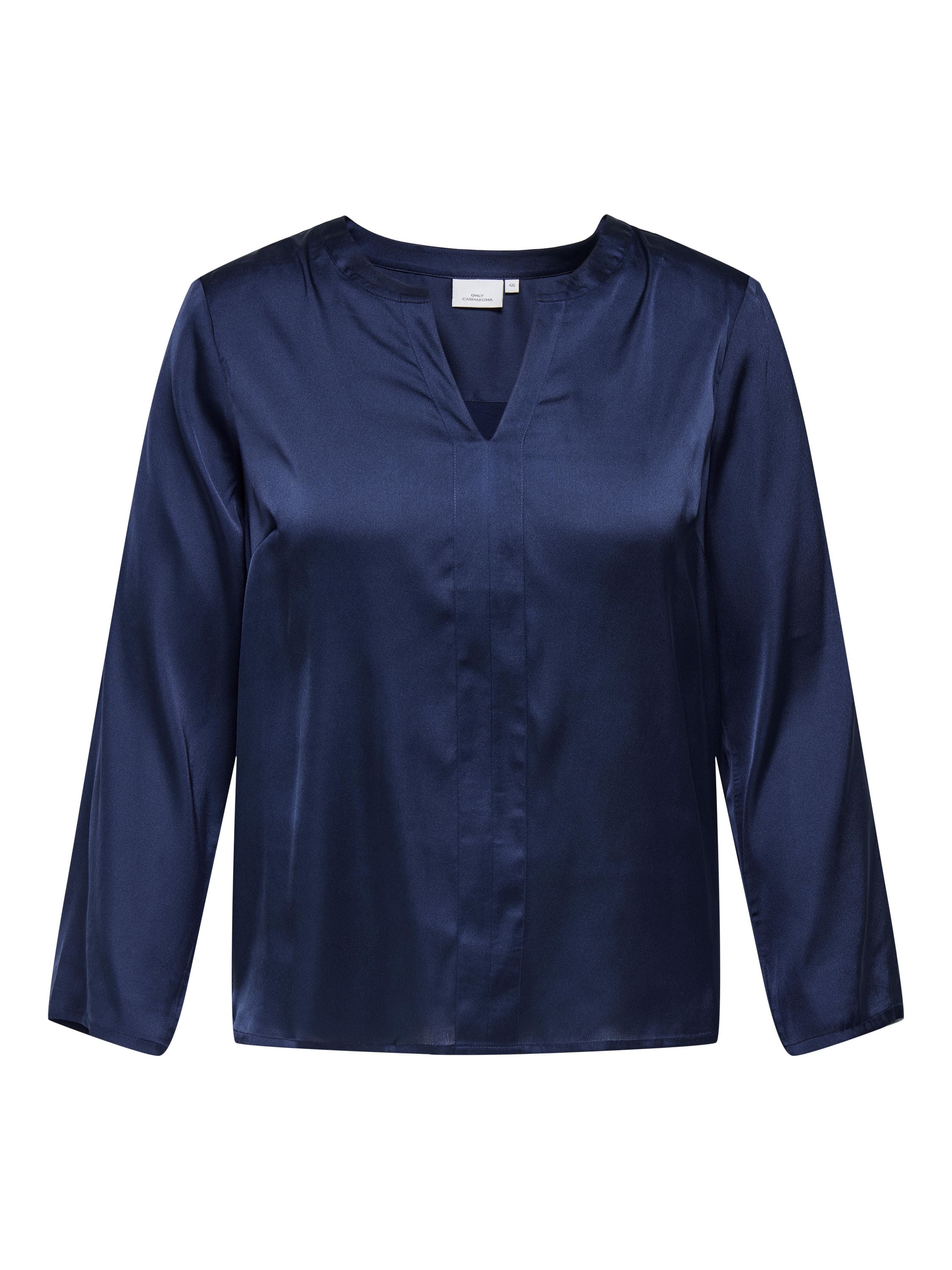Bluse in Satin Optik - Naval Academy - Blau