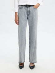 Jeans Wide Leg - Light Grey Denim/198 - Grau