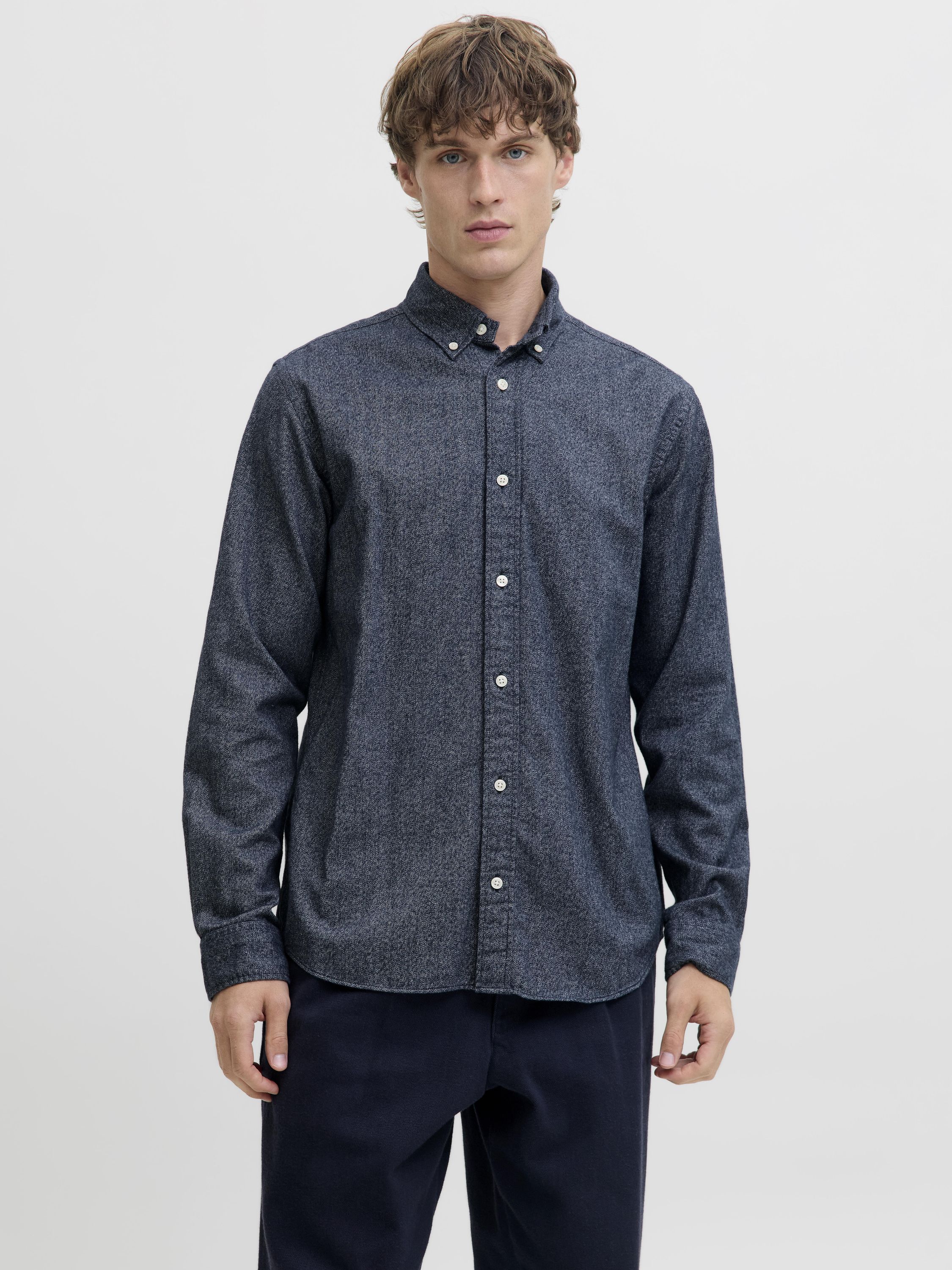 Flanellhemd Regular Fit - Dark Navy - Blau
