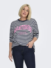 Langarmshirt aus Bio Baumwolle - Navy Blazer/Cloud Dancer - Schwarz | Weiß