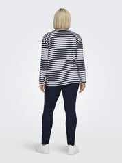 Langarmshirt aus Bio Baumwolle - Navy Blazer/Cloud Dancer - Schwarz | Weiß