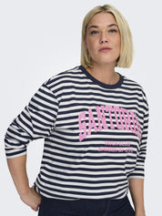 Langarmshirt aus Bio Baumwolle - Navy Blazer/Cloud Dancer - Schwarz | Weiß