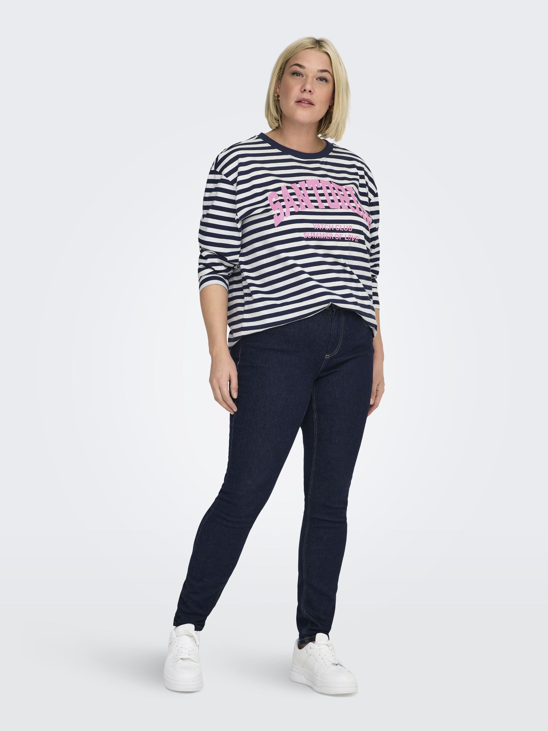 Langarmshirt aus Bio Baumwolle - Navy Blazer/Cloud Dancer - Schwarz | Weiß