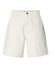 Jeansshorts Loose Fit - Egret - Weiß