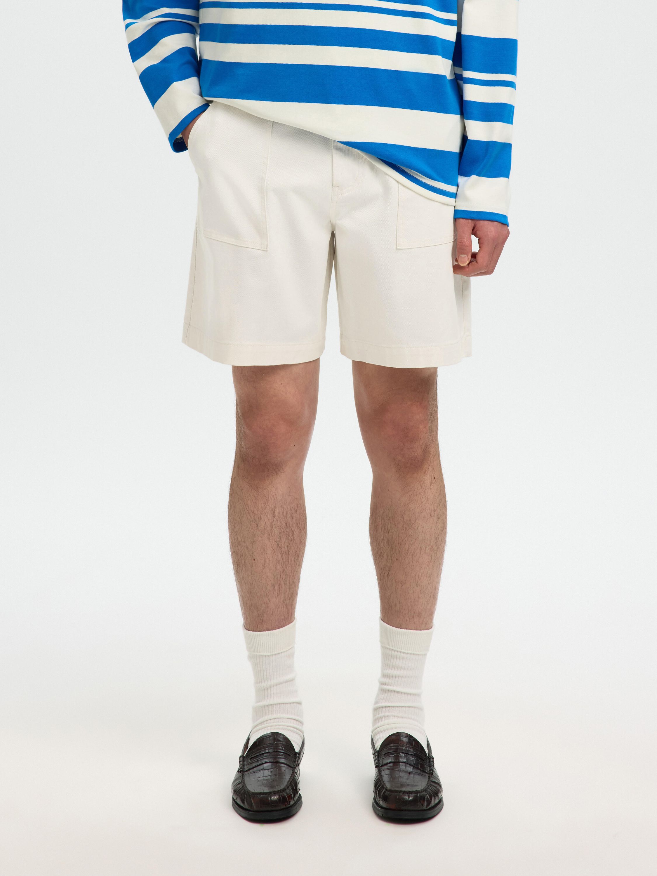 Jeansshorts Loose Fit - Egret - Weiß