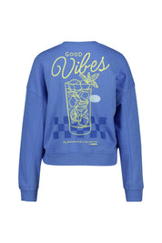 Sweatshirt ONLVIVVIAN aus Baumwollmix - Ultramarine/Good vibes lime - Blau