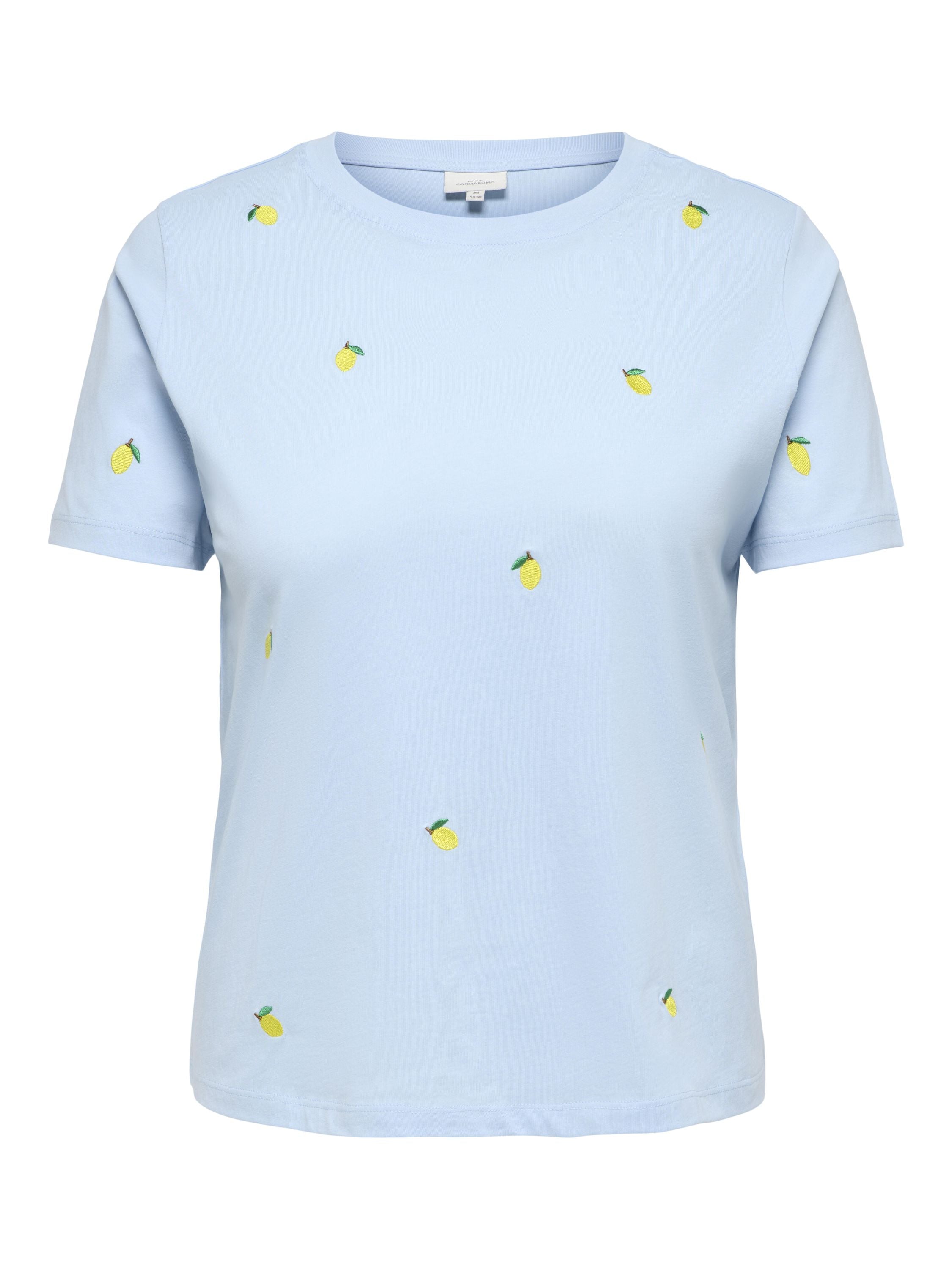 T-Shirt aus Baumwolle - Cashmere Blue/Lemon - Blau