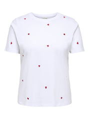 T-Shirt aus Baumwolle - Bright White/Heart - Weiß