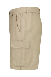Leinen-Cargoshorts ALFA CARGO LINO Regular Fit - 0031-Sand Plaza - Braun